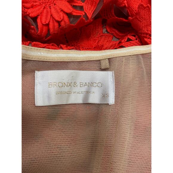 Bronx And Banco 'Jasmine' Red Viscose Midi Dress Size XS - Picture 4 of 5